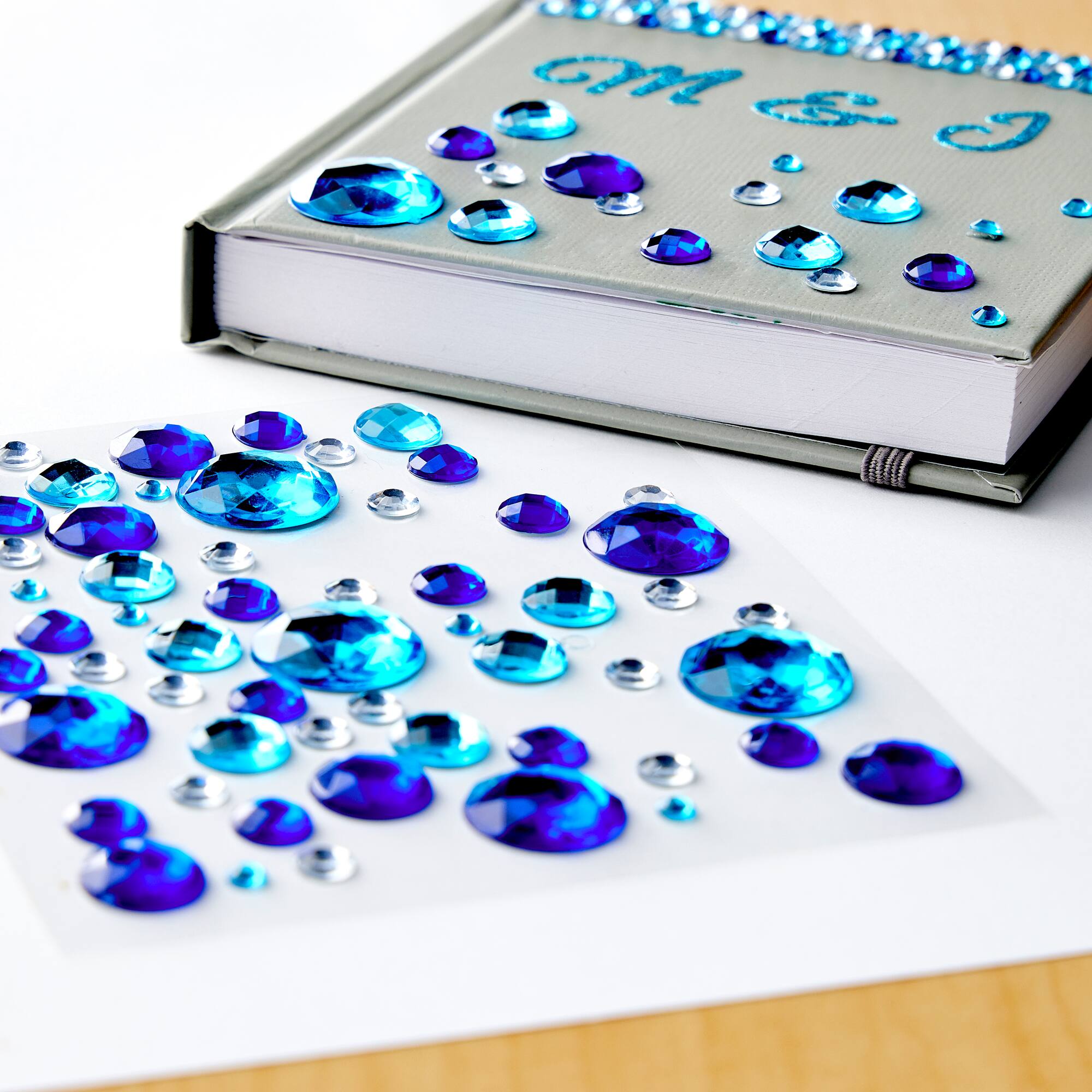 12 Pack: Blue Mixed Gem Bling Sticker Sheet by Recollections™